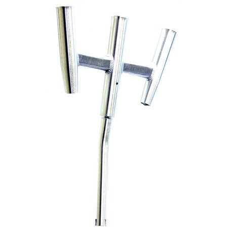 Tigress Triple Aluminum Kite Rod Holder - Bent Butt - Brushed 88156